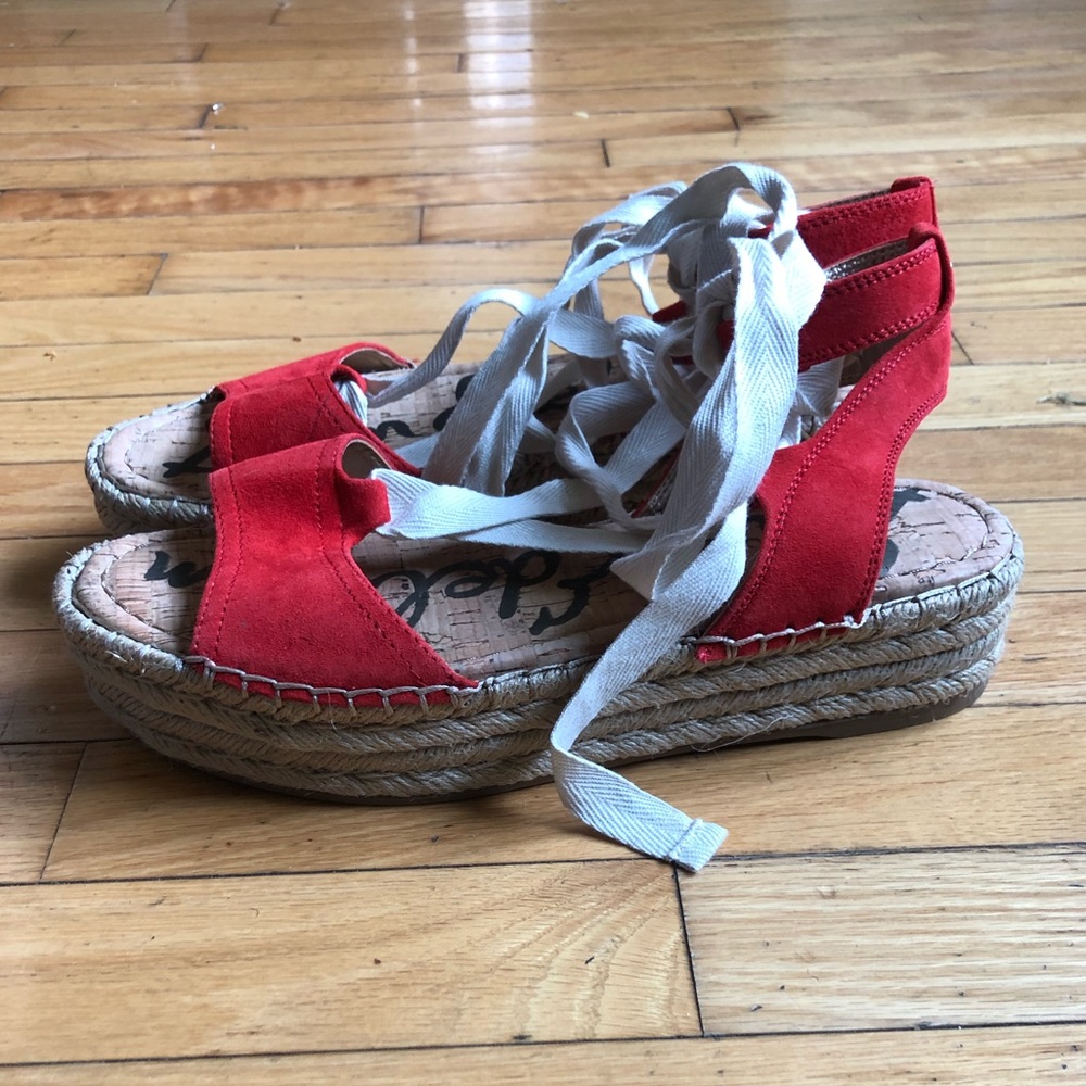 Sam Edelman platform lace-up sandals NWOT